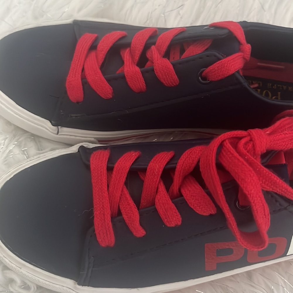Polo Canvas Sneakers with Longwood Logo Kids size 1 - Picture 2 of 5